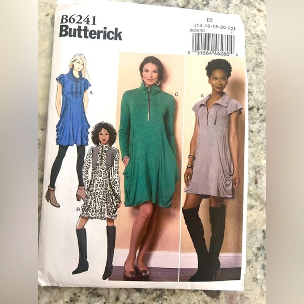 🍄3 for $20 Butterick pattern B 6241 new uncut size 14-22